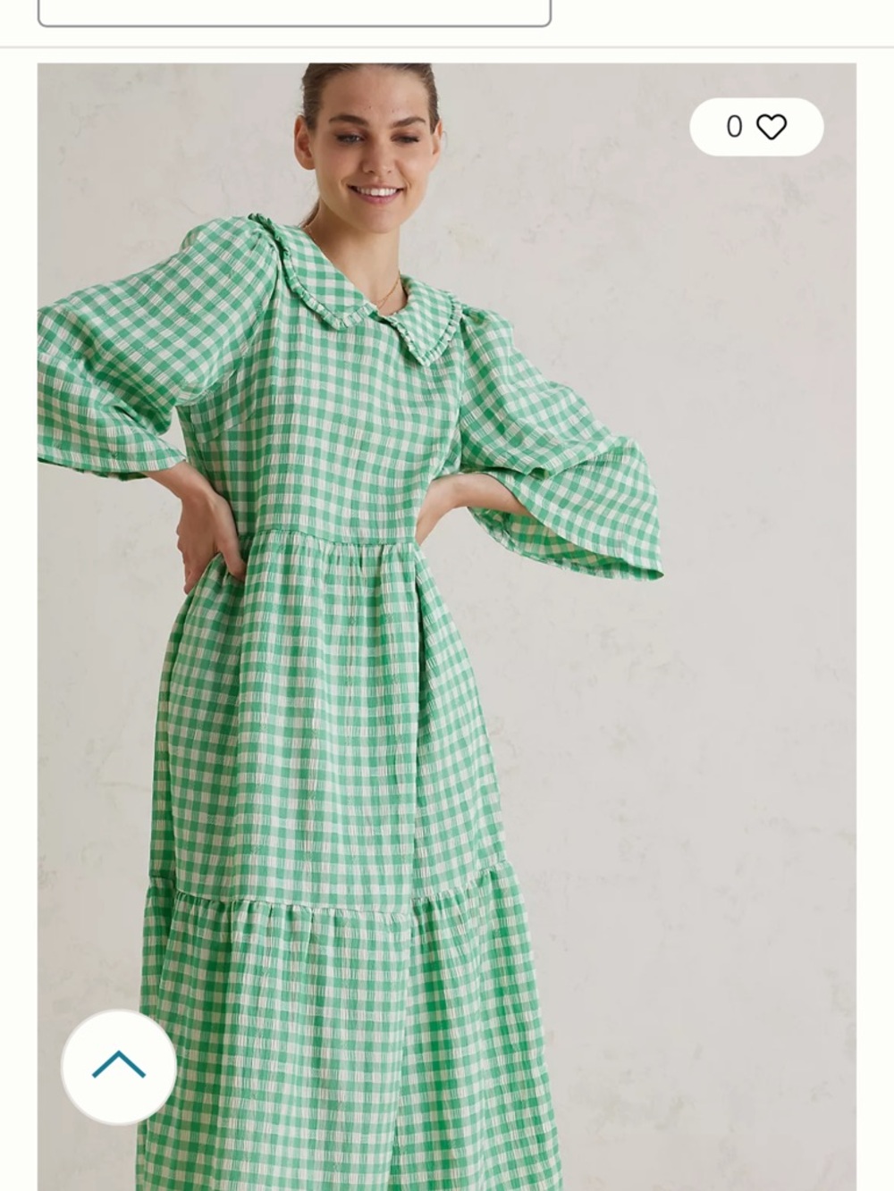 Lollys  Laundry Sonya Green Gingham Dress XS
